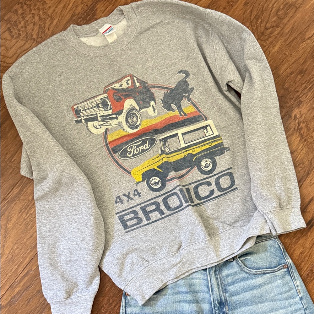 Junk Food Clothing Graphic ‘Bronco’ Crewneck Sweatershirt